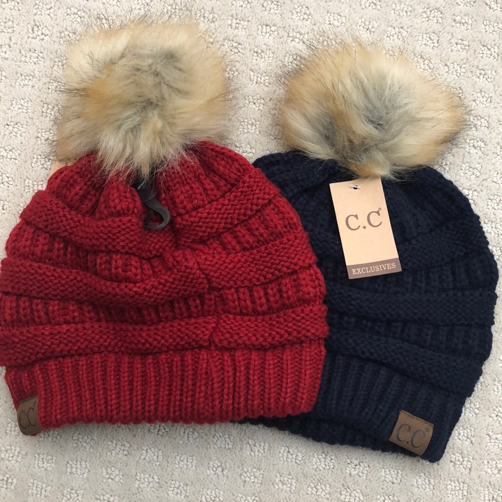 C.C Hats w/ poms